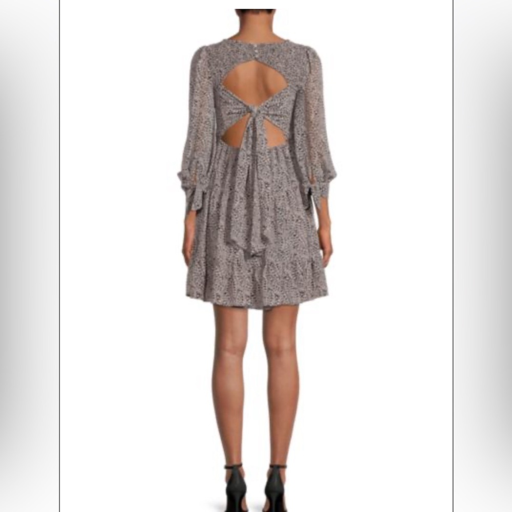 CINQ À SEPT Annabelle open-back printed crepe de chine mini dress - Picture 10 of 14